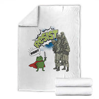 Funny Frog Protest Comic Graphic Throw Blanket Ribbit Resist Stand Against - Wonder Print Shop