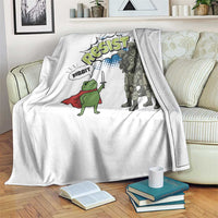 Funny Frog Protest Comic Graphic Throw Blanket Ribbit Resist Stand Against - Wonder Print Shop