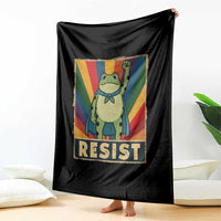 Rainbow Resist Frog Throw Blanket Portland Pride and Protest Resistance - Wonder Print Shop