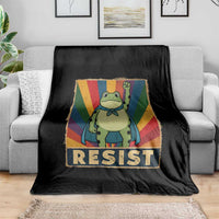 Rainbow Resist Frog Throw Blanket Portland Pride and Protest Resistance - Wonder Print Shop