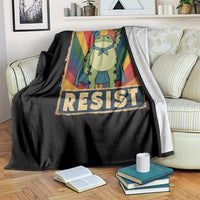 Rainbow Resist Frog Throw Blanket Portland Pride and Protest Resistance - Wonder Print Shop