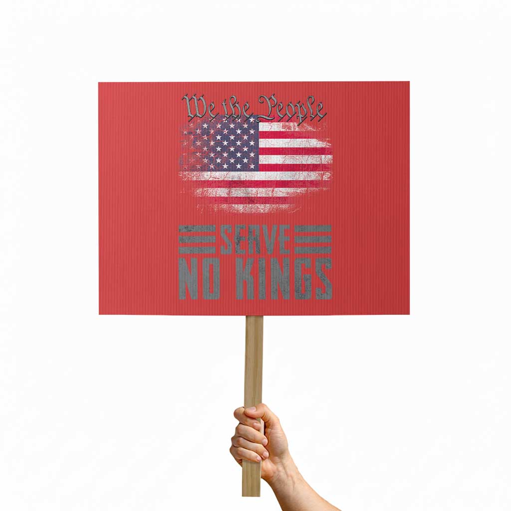 We The People Serve No Kings Protest Sign Patriotic Eagle American Flag - Wonder Print Shop