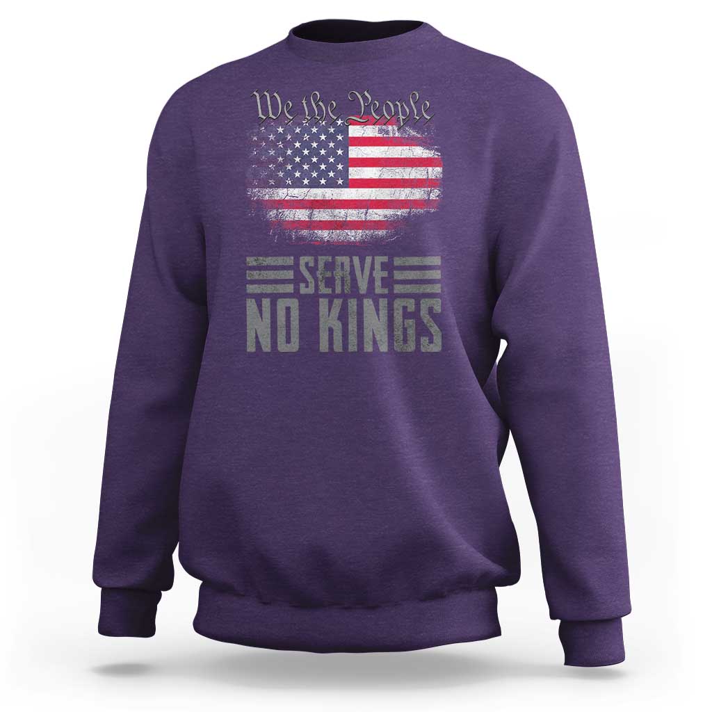 We The People Serve No Kings Sweatshirt Patriotic Eagle American Flag - Wonder Print Shop