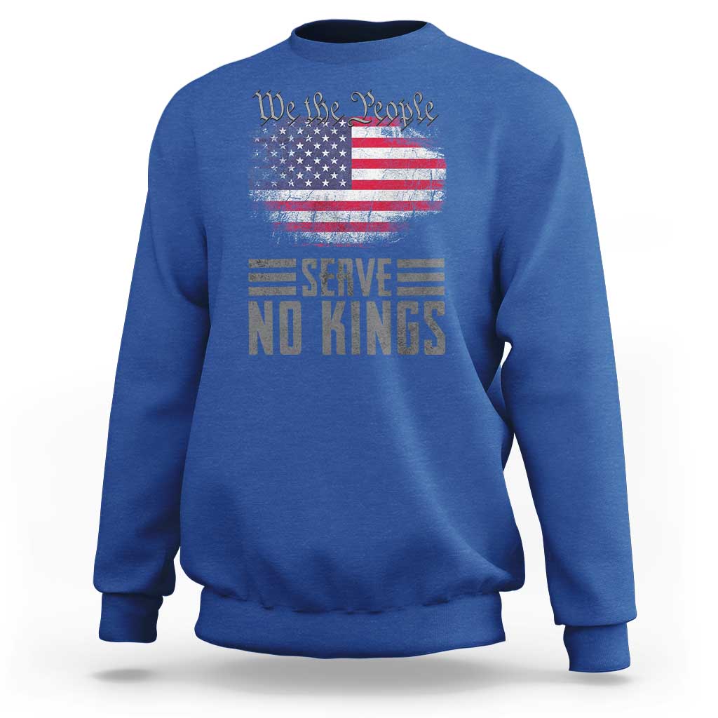 We The People Serve No Kings Sweatshirt Patriotic Eagle American Flag - Wonder Print Shop