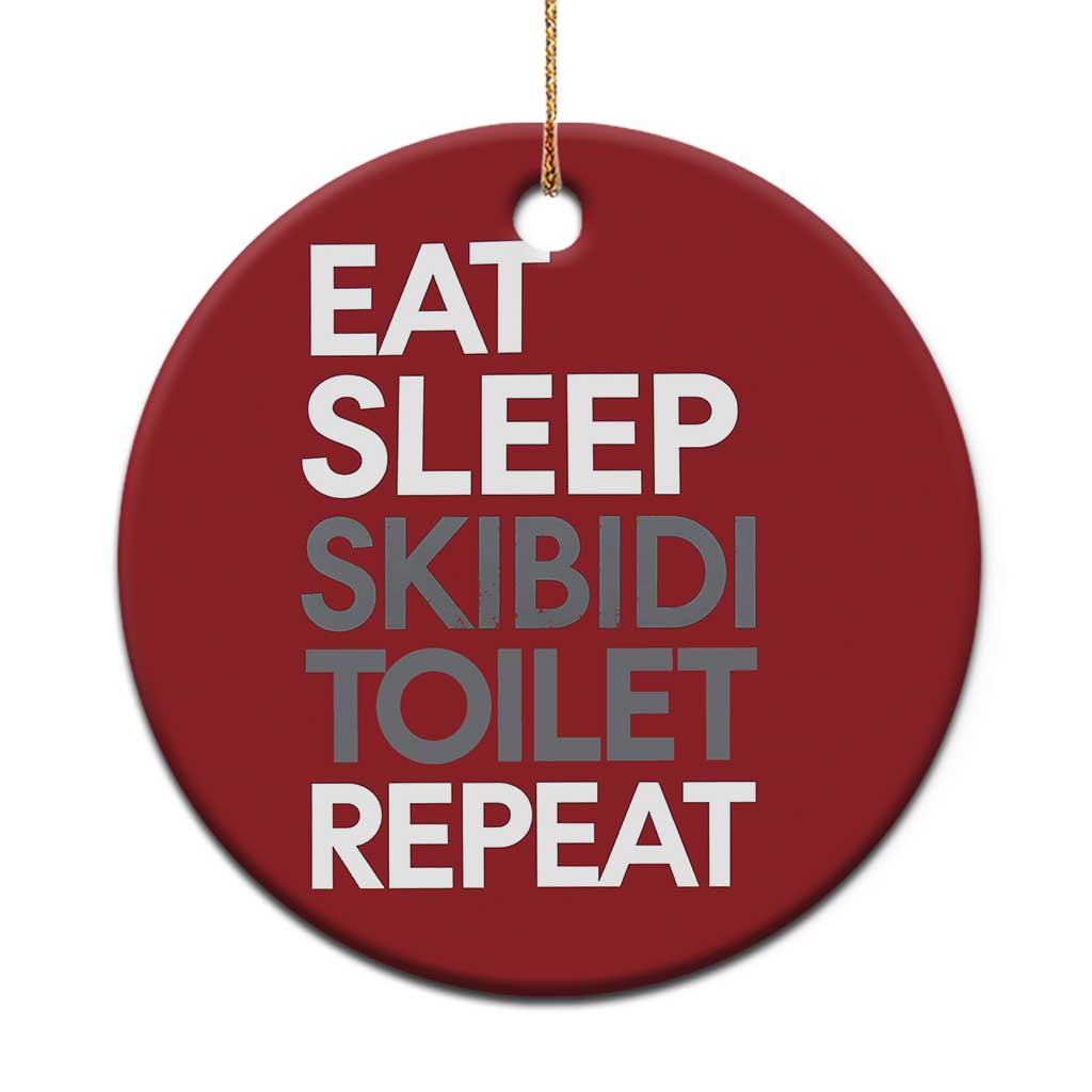 Eat Sleep Skibidi Toilet Repeat Christmas Ornament Funny Gen Alpha Slang - Wonder Print Shop