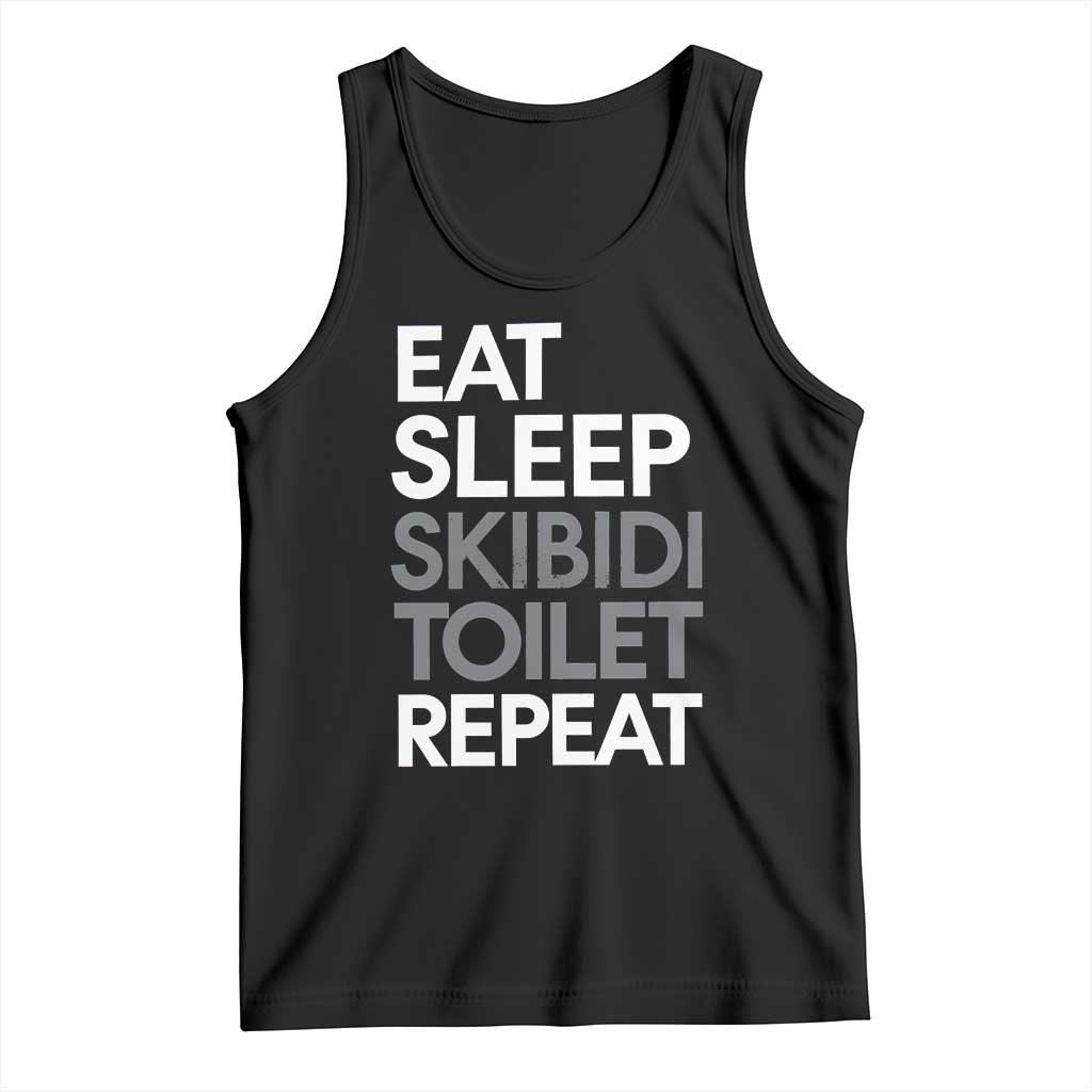 Eat Sleep Skibidi Toilet Repeat Tank Top Funny Gen Alpha Slang