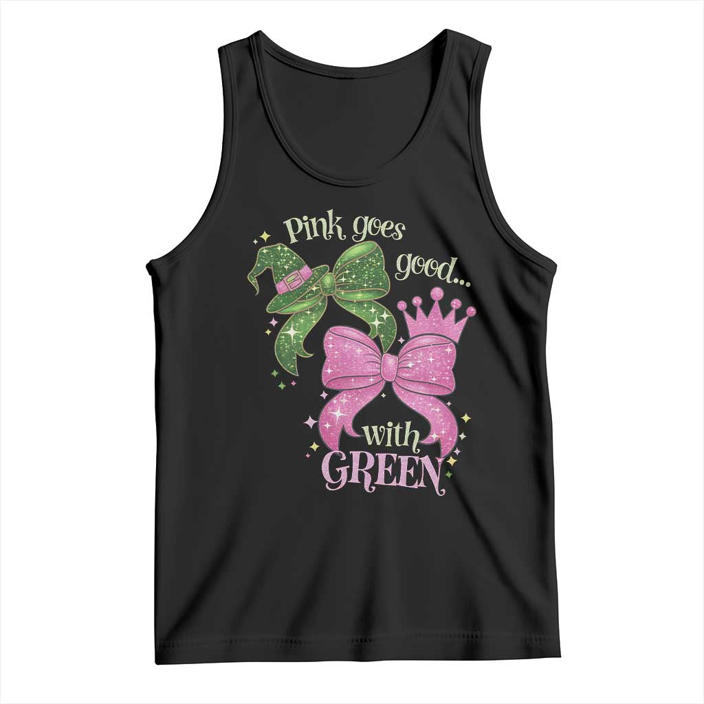 Green and Pink Coquette Bow Tank Top Pink Goes Good With Green