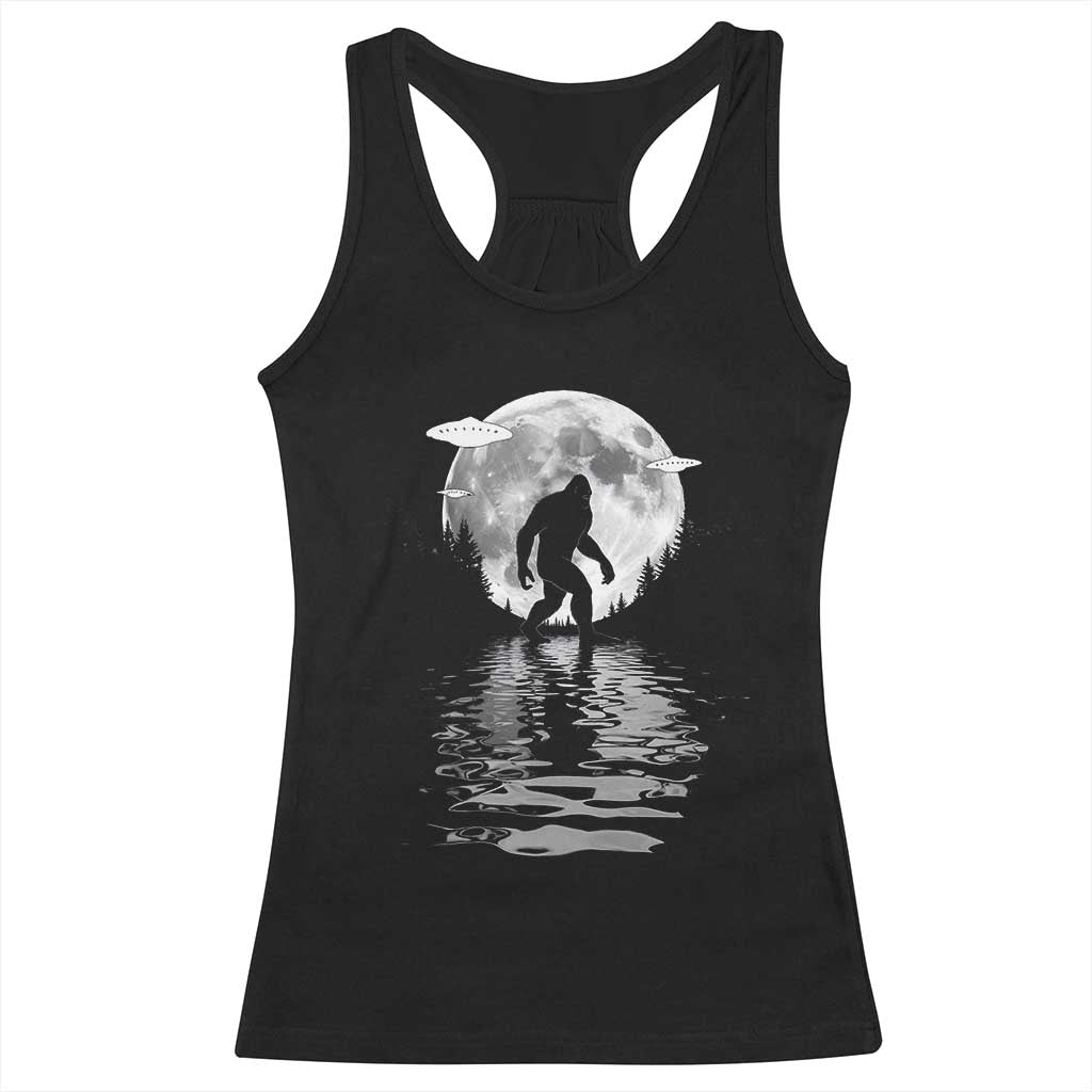 Bigfoot Racerback Tank Top Sasquatch Under The Moon Cryptid