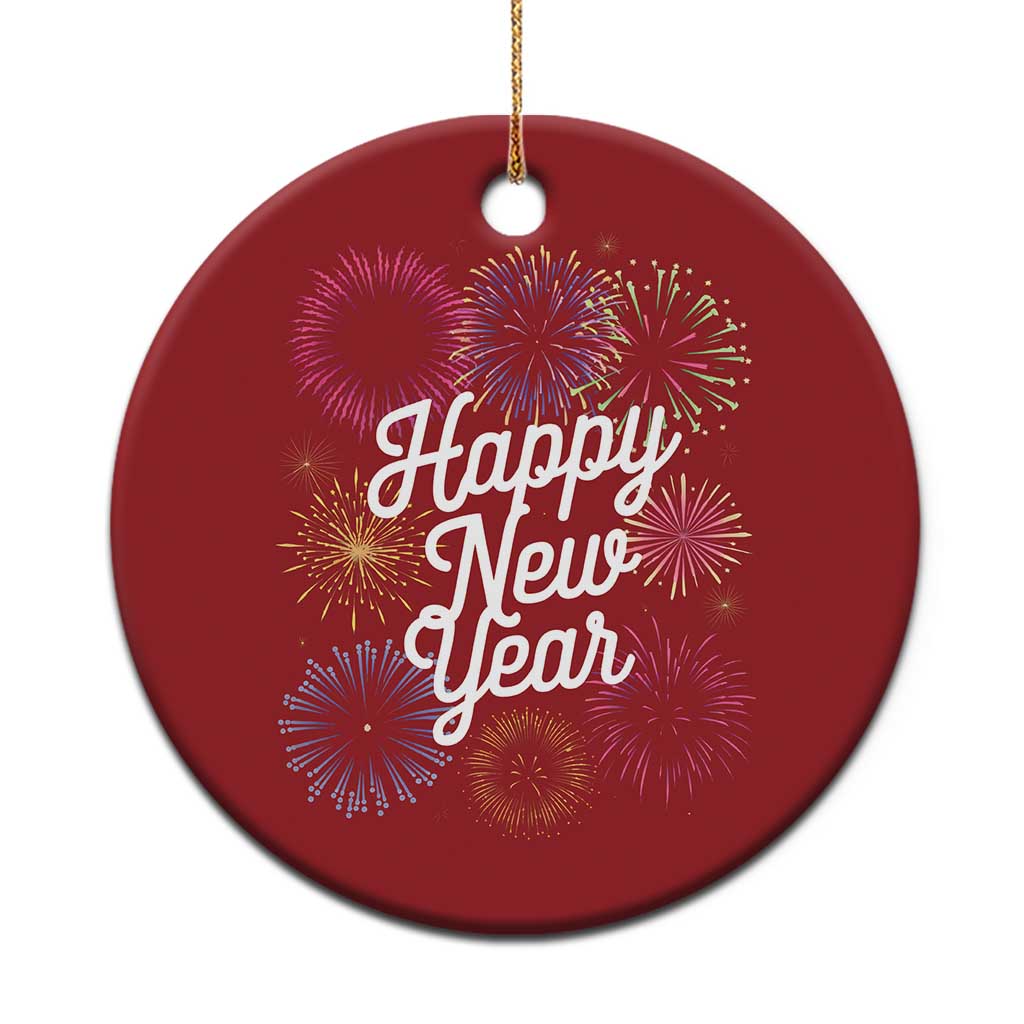 Happy New Year 2025 Christmas Ornament Fireworks Party Supplies Family Matching - Wonder Print Shop