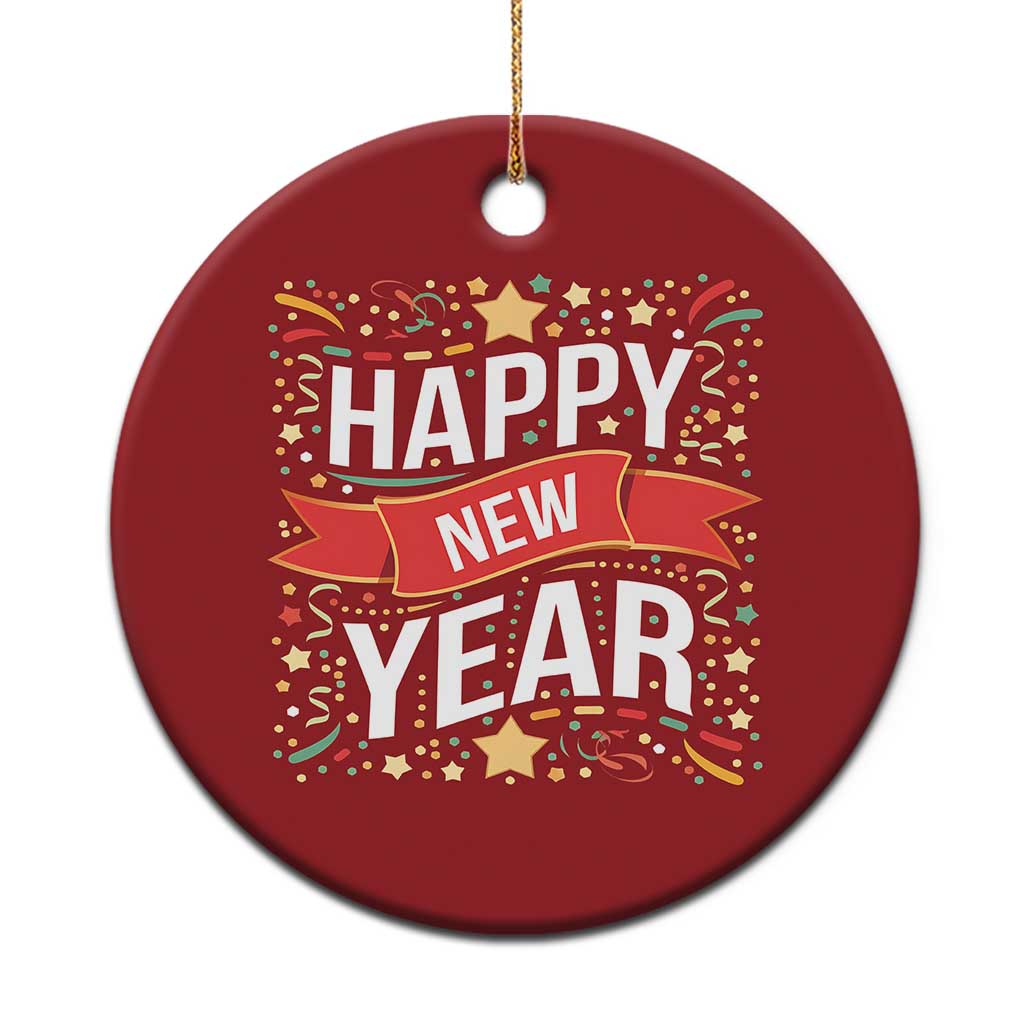 Happy New Year 2025 Christmas Ornament Confetti Fireworks Party Supplies Family Matching - Wonder Print Shop