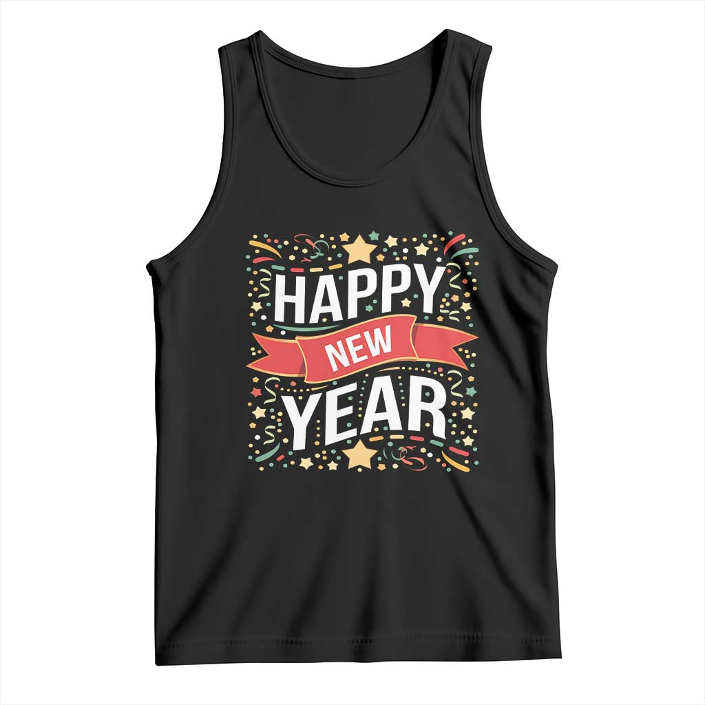 Happy New Year 2025 Tank Top Confetti Fireworks Party Supplies Family Matching