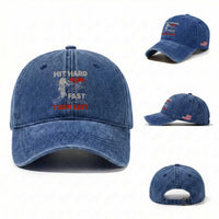 Baseball Lover Washed Cotton Baseball Cap Hit Hard Run Fast Turn Left Softball Fan