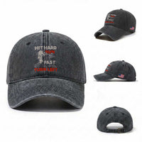 Baseball Lover Washed Cotton Baseball Cap Hit Hard Run Fast Turn Left Softball Fan