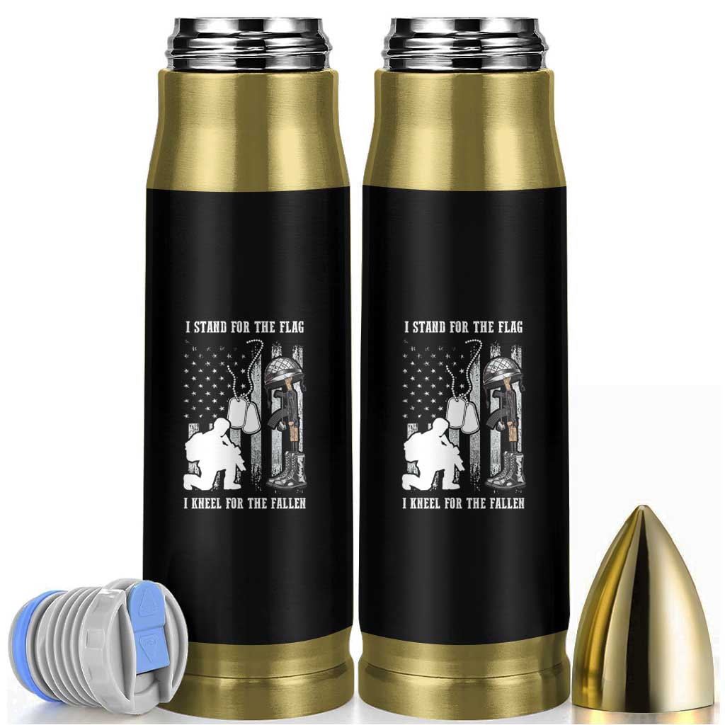 American Veteran Bullet Tumbler We Stand For the Flag We Kneel For The Fallen US Patriots