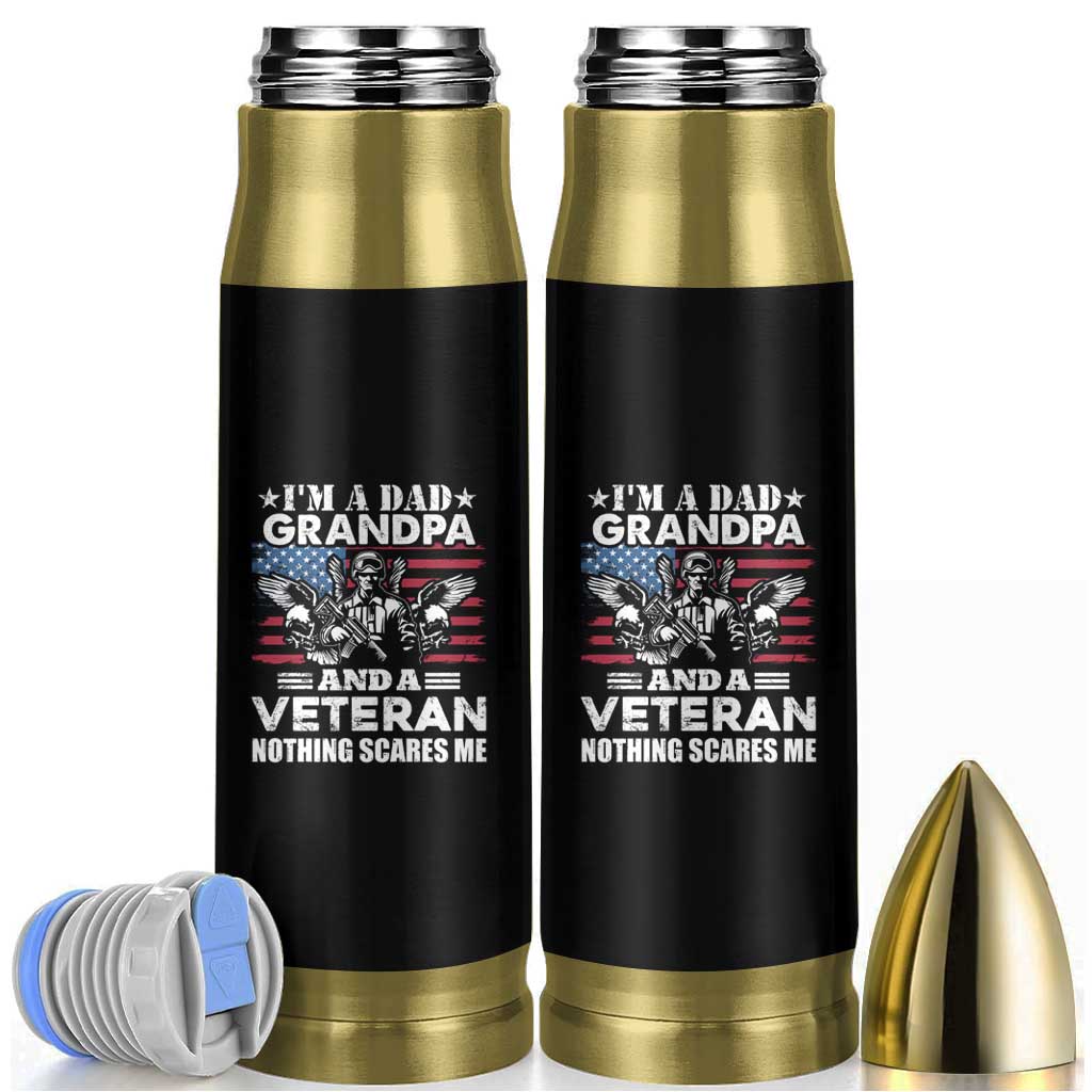 American Veteran Bullet Tumbler I'm A Dad Grandpa And A Veteran Funny For Papa Grandpa Pride