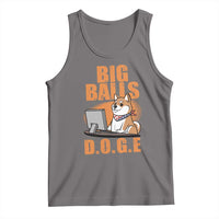 Gray DOGE-themed tank top with Shiba dog graphic and Big Balls D.O.G.E text