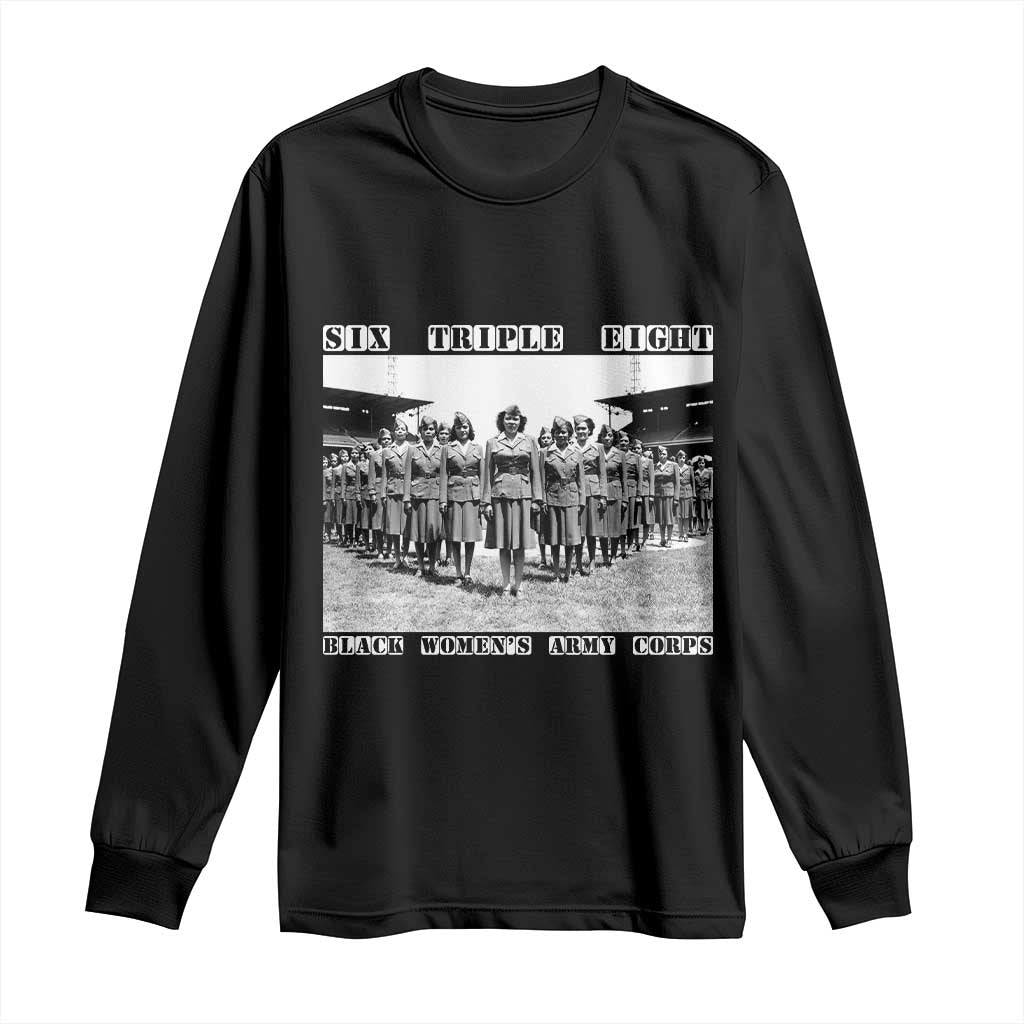 6 Triple 8 Long Sleeve Shirt Black Women's Army Corps 6888th Battalion
