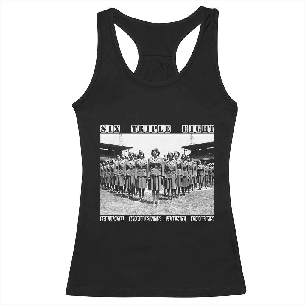 6 Triple 8 Racerback Tank Top Black Women's Army Corps 6888th Battalion