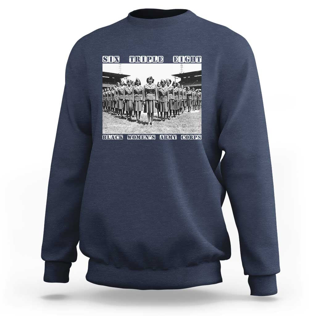 6 Triple 8 Sweatshirt Black Women's Army Corps 6888th Battalion