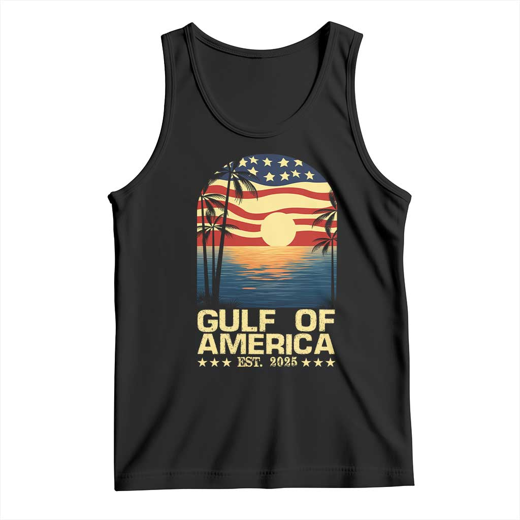 Gulf Of America Tank Top Est 2025 American Flag Retro