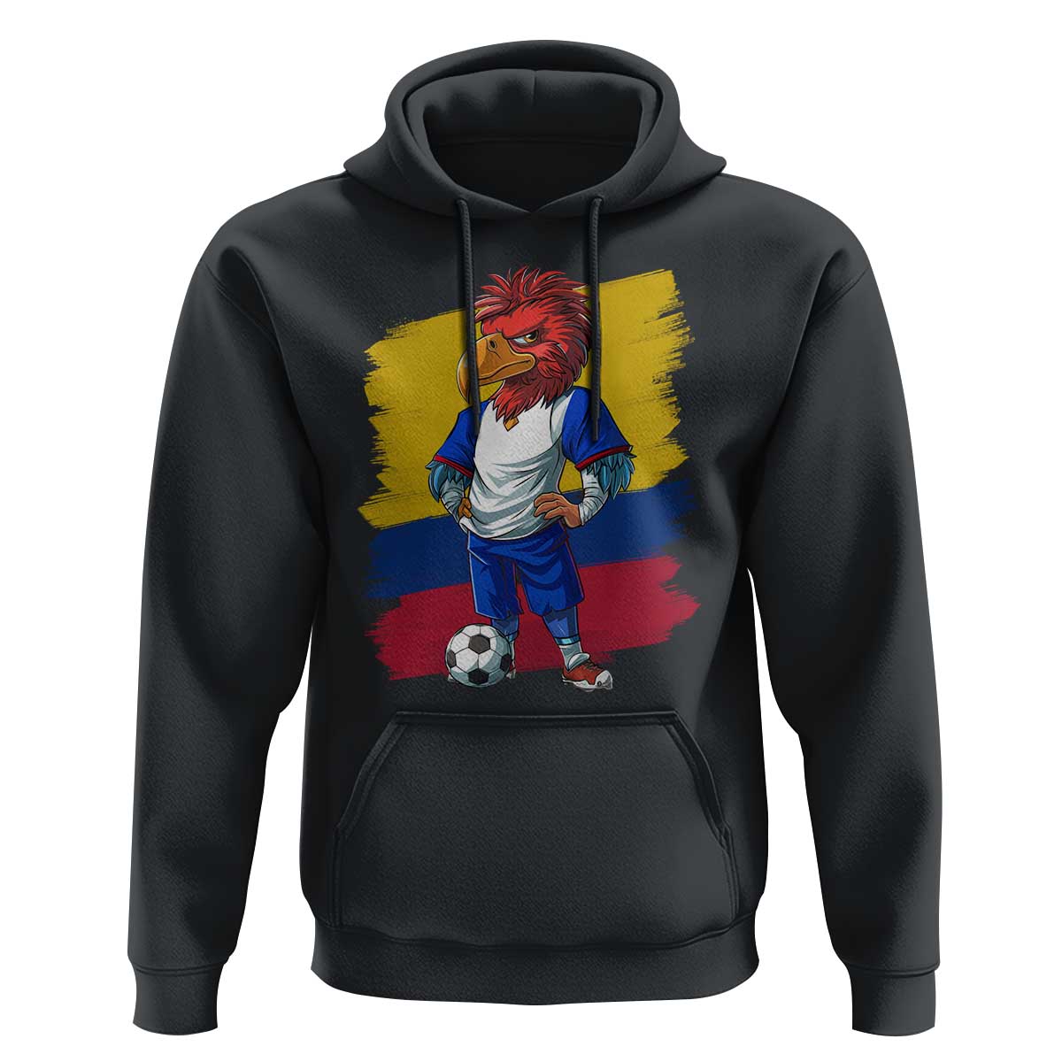 Colombia Football Hoodie Eagle Mascot Colombian Flag - Wonder Print Shop