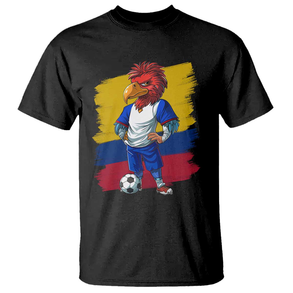 Colombia Football T Shirt Eagle Mascot Colombian Flag - Wonder Print Shop