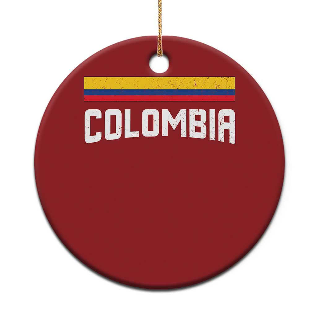 Colombia Christmas Ornament COL Throwback Retro Vintage Colombian Flag - Wonder Print Shop