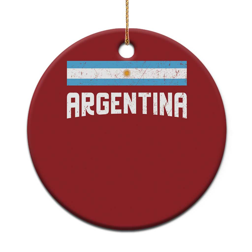 Argentina Christmas Ornament ARG Throwback Retro Vintage Argentine Flag - Wonder Print Shop