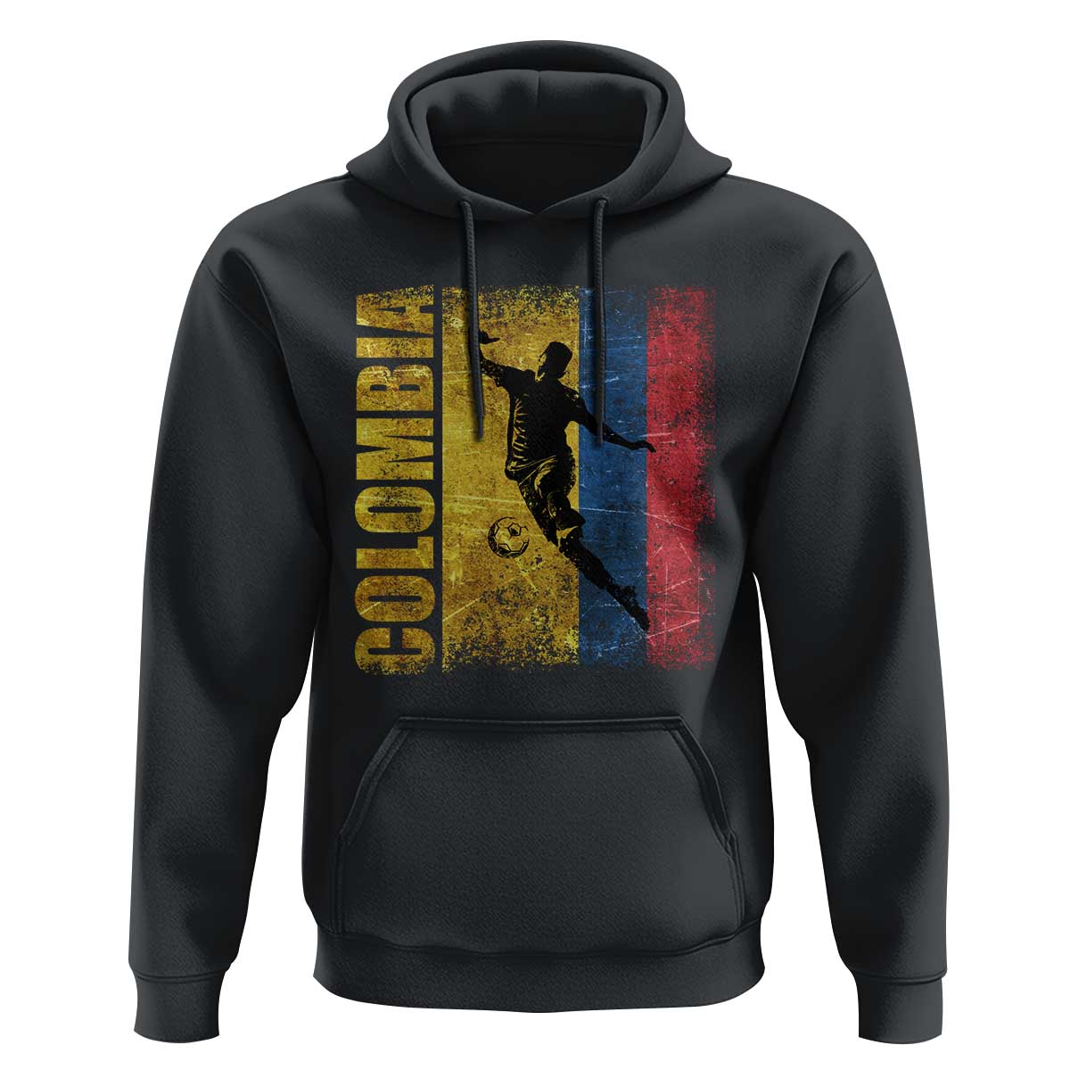 Colombia Football Hoodie Futbol Player Kick Soccer Lover Colombian Flag - Wonder Print Shop