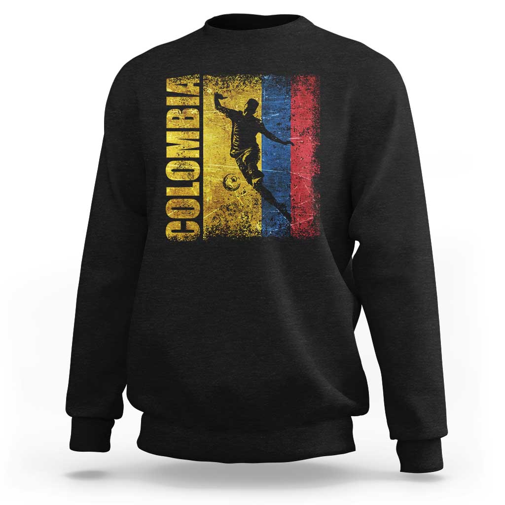 Colombia Football Sweatshirt Futbol Player Kick Soccer Lover Colombian Flag - Wonder Print Shop