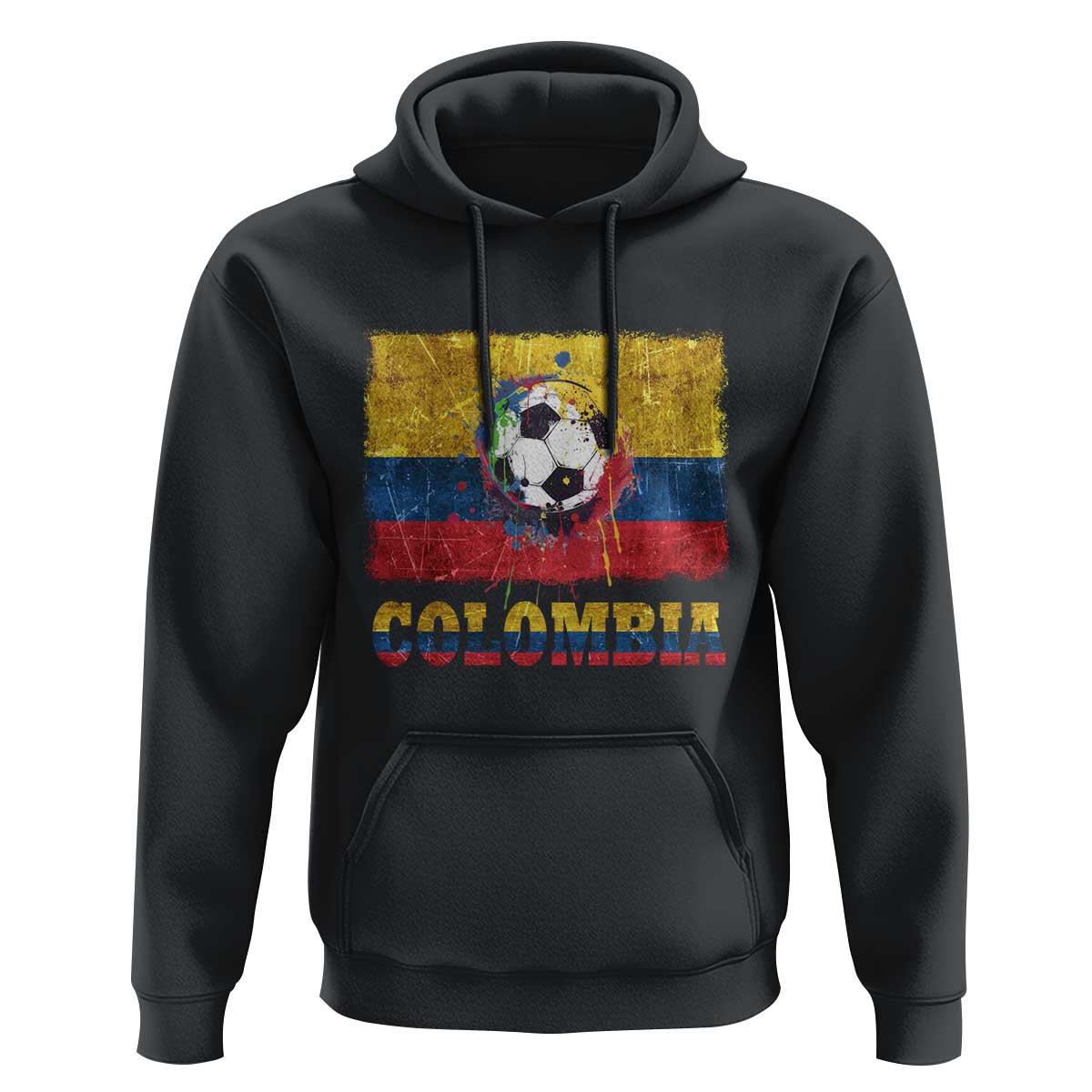 Colombia Football Hoodie Futbol Soccer Colombian Flag Retro Vintage - Wonder Print Shop