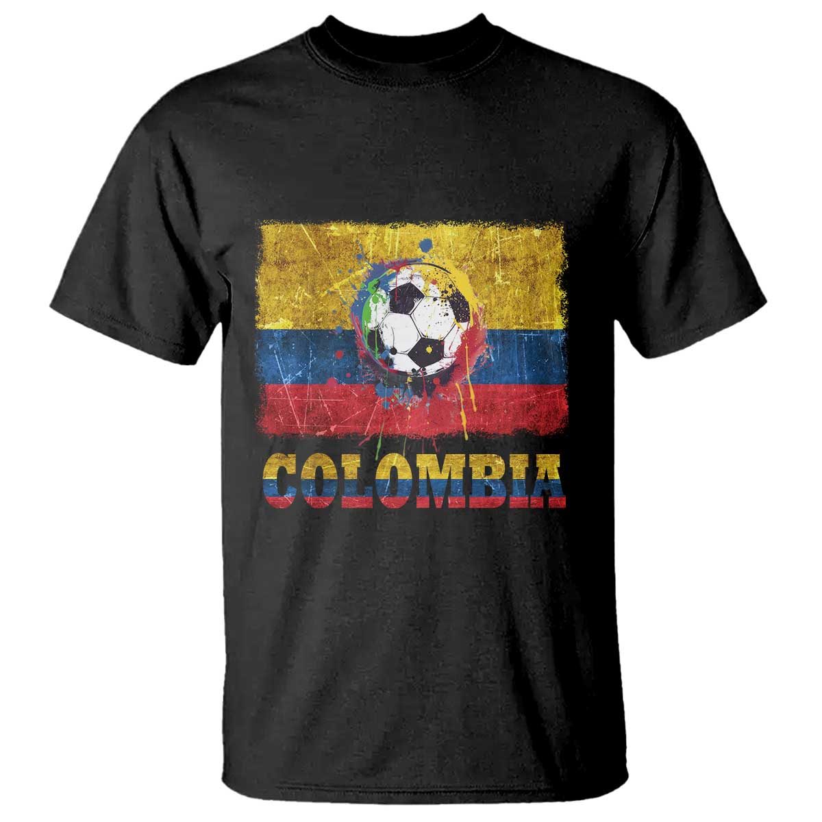 Colombia Football T Shirt Futbol Soccer Colombian Flag Retro Vintage - Wonder Print Shop