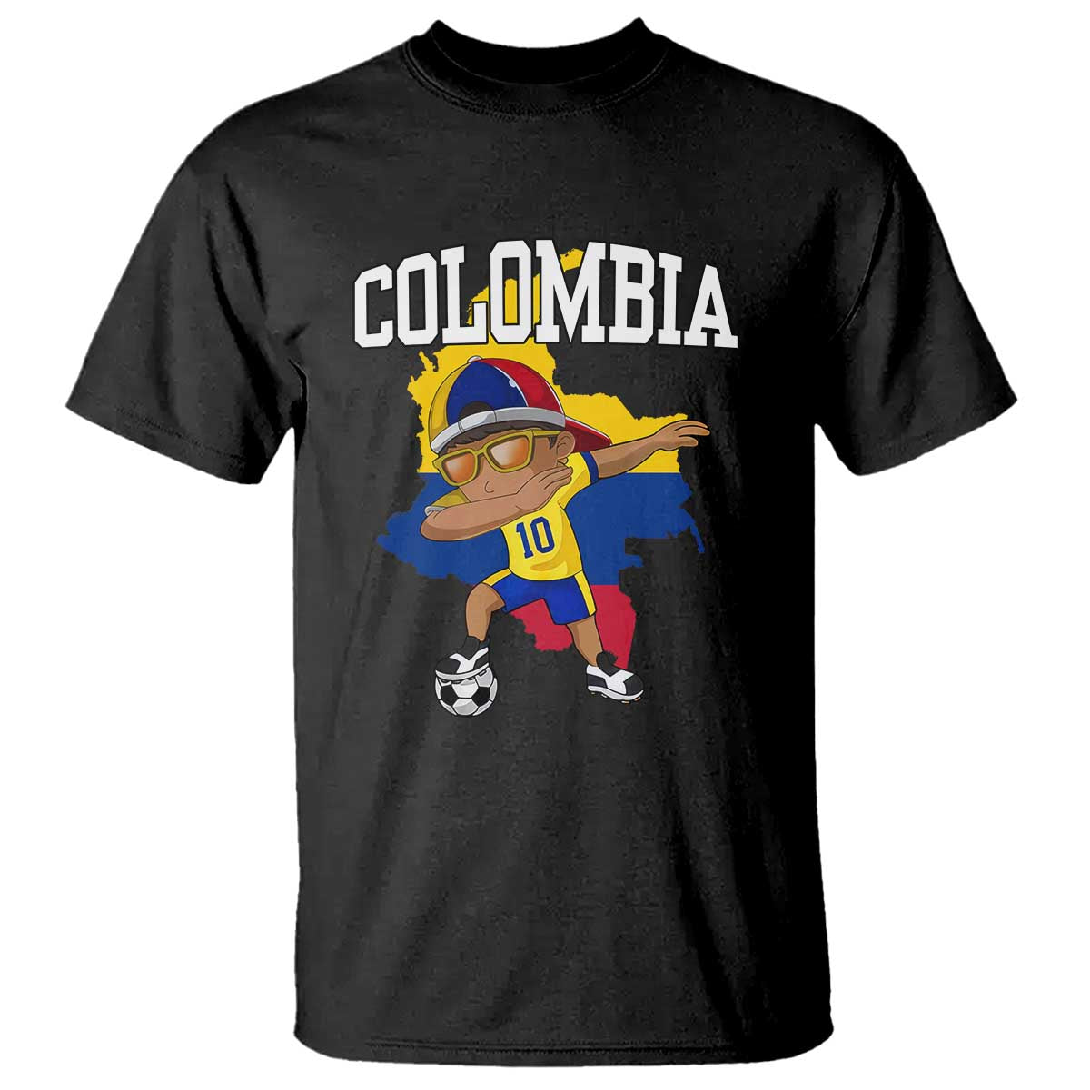 Colombia Football T Shirt Colombian Dabbing Futbol Boy - Wonder Print Shop