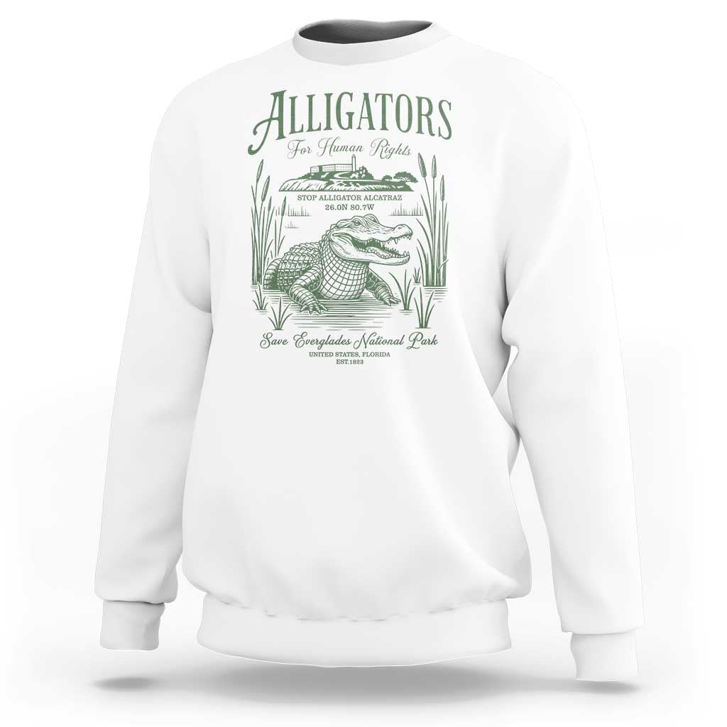 Alligators for Human Rights Sweatshirt Save Everglades Alcatraz - Wonder Print Shop