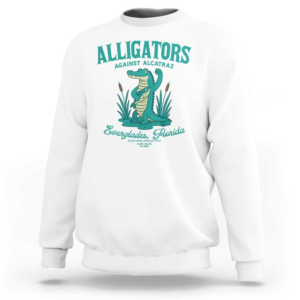 Alligators Against Alcatraz Sweatshirt Everglades Florida for Human Rights - Wonder Print Shop