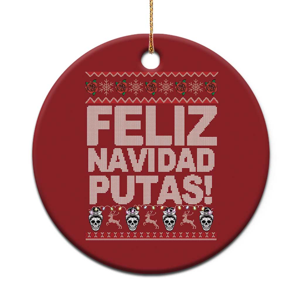 Mexican Xmas Christmas Ornament Feliz Navidad Putas Funny Mexican Ugly Christmas Party - Wonder Print Shop