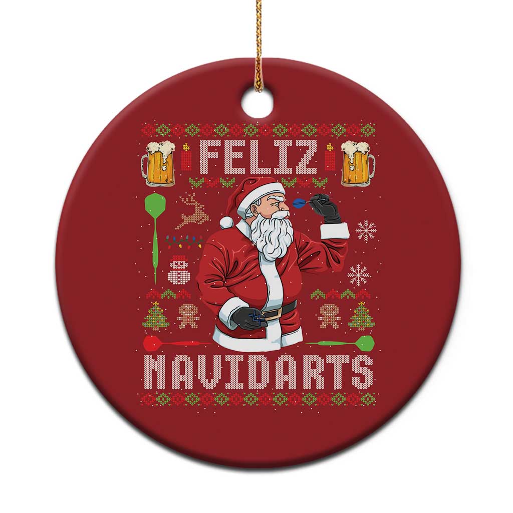 Xmas Dart Lover Christmas Ornament Feliz Navidarts Santa Navidad Ugly Sweater - Wonder Print Shop