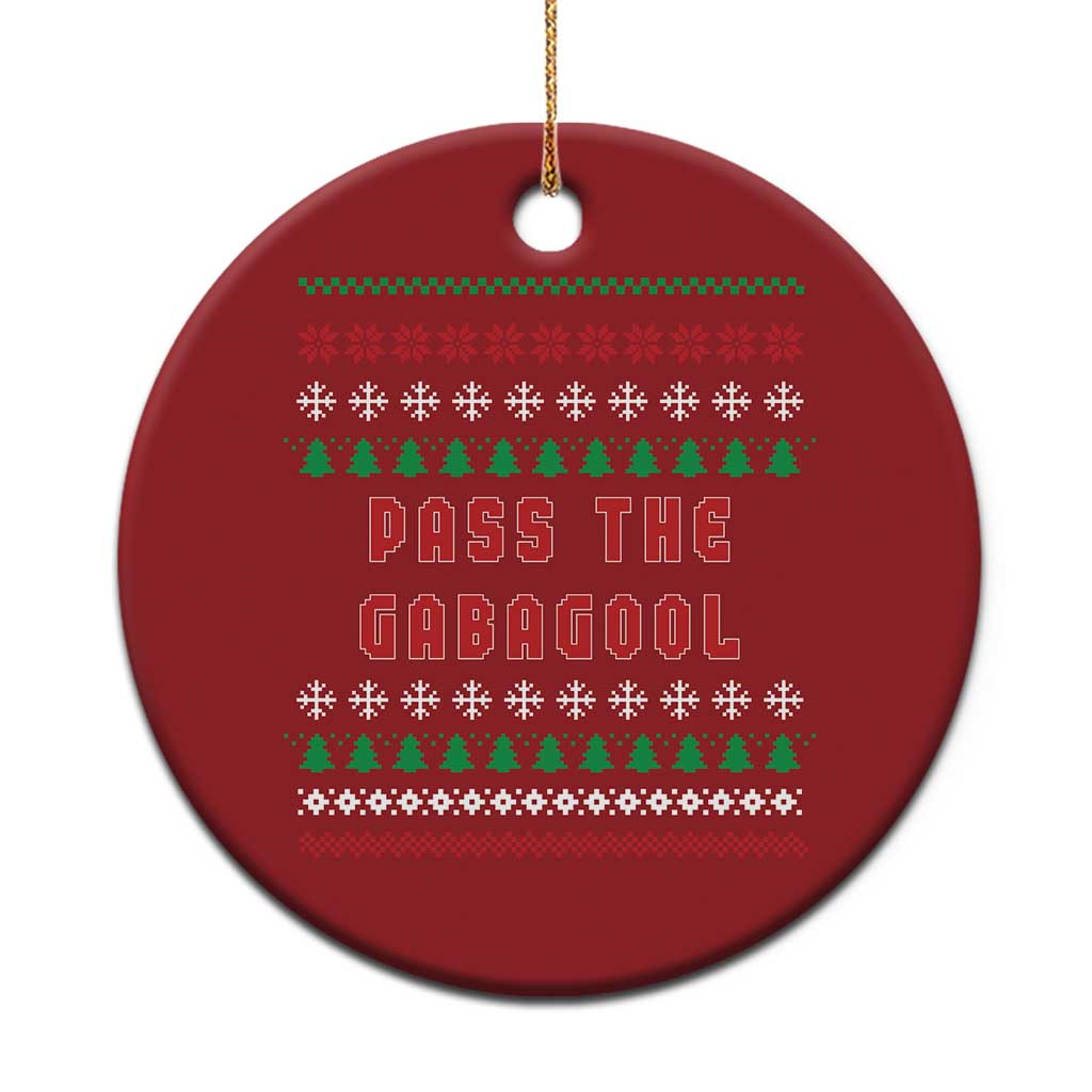 Pass The Gabagool Xmas Christmas Ornament Funny Italy Xmas Italian French Pork Lover Ugly Sweater - Wonder Print Shop