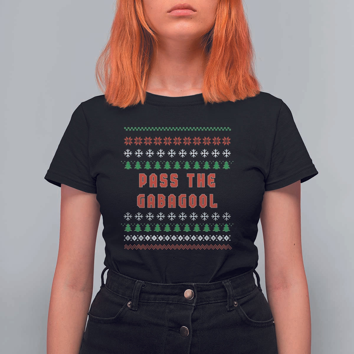 Pass The Gabagool Christmas T Shirt For Women Funny Italy Xmas Italian French Pork Lover Ugly Sweater - Wonder Print Shop