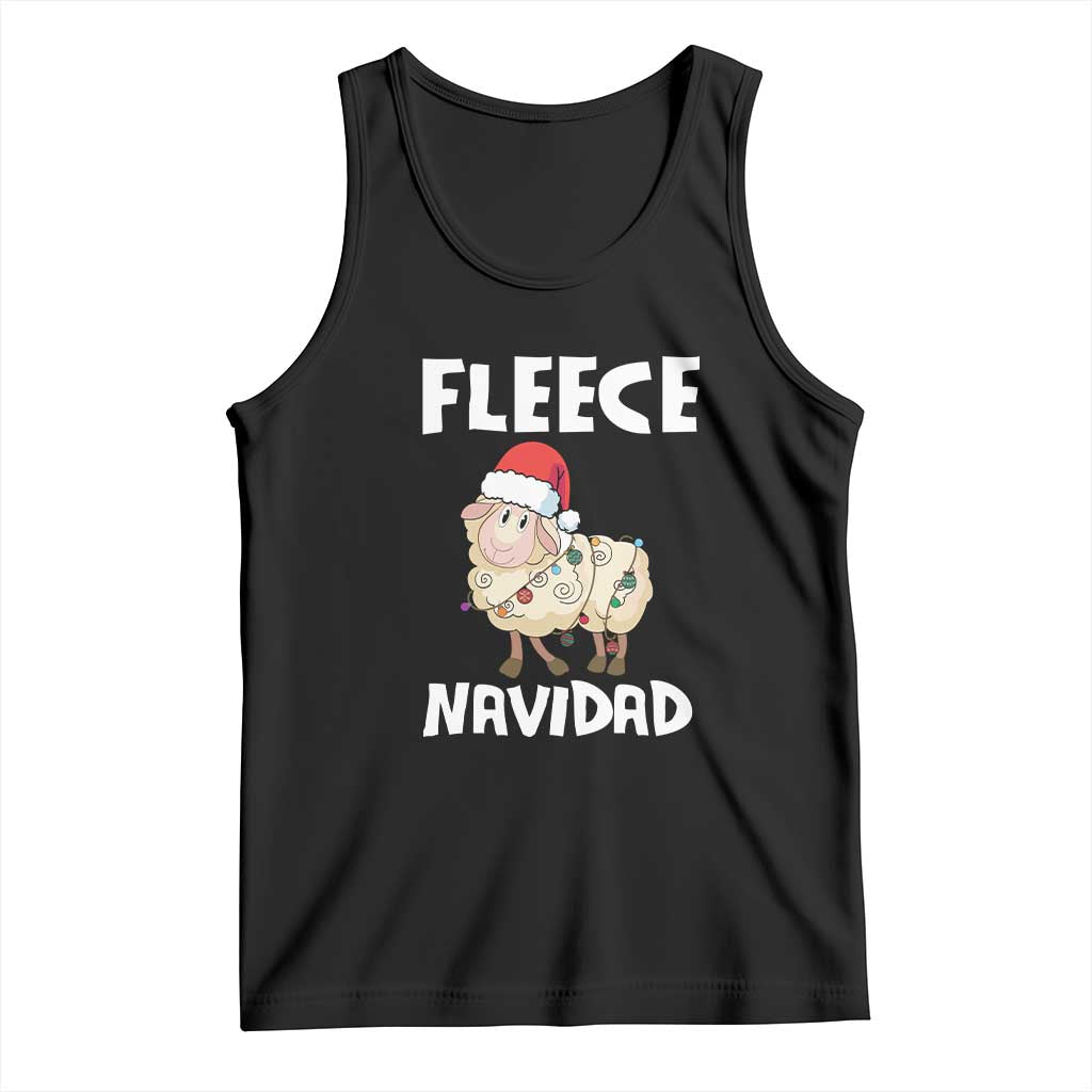 Funny Christmas Sheep Tank Top Fleece Navidad Feliz Spanish Merry Xmas