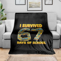 Funny School Bus Driver Throw Blanket I Survived 67 Days of School - Wonder Print Shop