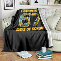 Funny School Bus Driver Throw Blanket I Survived 67 Days of School - Wonder Print Shop