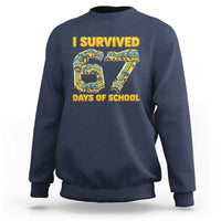 Funny School Bus Driver Sweatshirt I Survived 67 Days of School - Wonder Print Shop