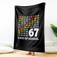 67 Days of School Throw Blanket Colorful Countdown Grid Milestone Classroom Fun - Wonder Print Shop