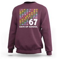 67 Days of School Sweatshirt Colorful Countdown Grid Milestone Classroom Fun - Wonder Print Shop