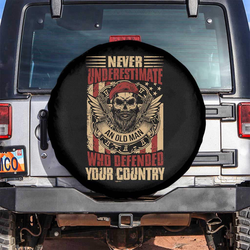 American Veteran Spare Tire Cover Never Underestimate An Old Man Who Defended Your Country