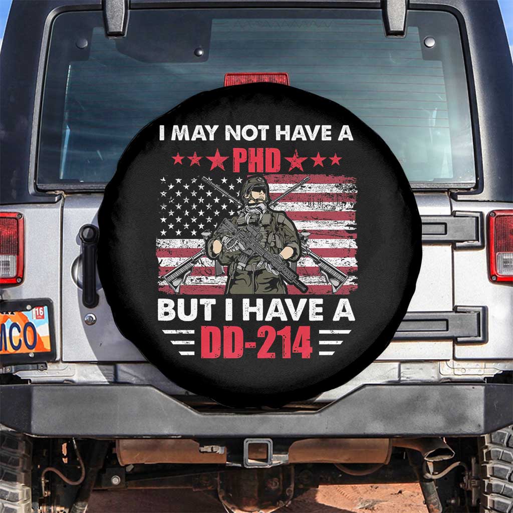 American Veteran Spare Tire Cover I May Not Have A PhD But Have A DD-214 For Veterans US Eagle