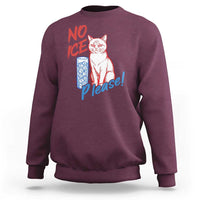 No Ice Please Angry Cat Graphic Sweatshirt Subtle Against Ice Protest Political Resistance