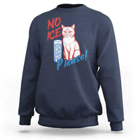 No Ice Please Angry Cat Graphic Sweatshirt Subtle Against Ice Protest Political Resistance