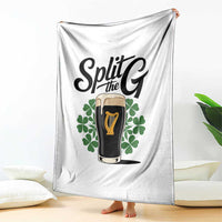 Split the G Funny Irish Drinking Throw Blanket St. Patrick’s Day Stout Beer Lovers Pub Crawls